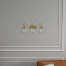 3 Lights Brush Vanity Light - Clear / Gold