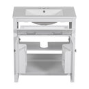 Bathroom Vanity With Ceramic Sink, Modern Single Bathroom Cabinet With 2 Doors And A Shelf, Soft Close Doors by HouseOfZazla