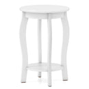 15 Inch 2-Tier Round End Table with Storage Shelf by DirectDeals