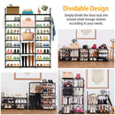9 Tiers Shoe Rack Metal Shoe Storage Shelf Free Standing Large Shoe Stand 50-55 Pairs Shoe Tower Unit Tall Shoe Organizer with 2 HooksÊfor Entryway Cl