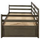 Twin Long 2 Drawer Daybed With Extendable Trundle, Storage Drawers, Fits Standard Mattress - Gray