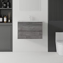 24 Inch Floating Bathroom Vanity with Sink, Soft-Close Drawer, Ceramic Sink, Plywood by HouseOfZazla