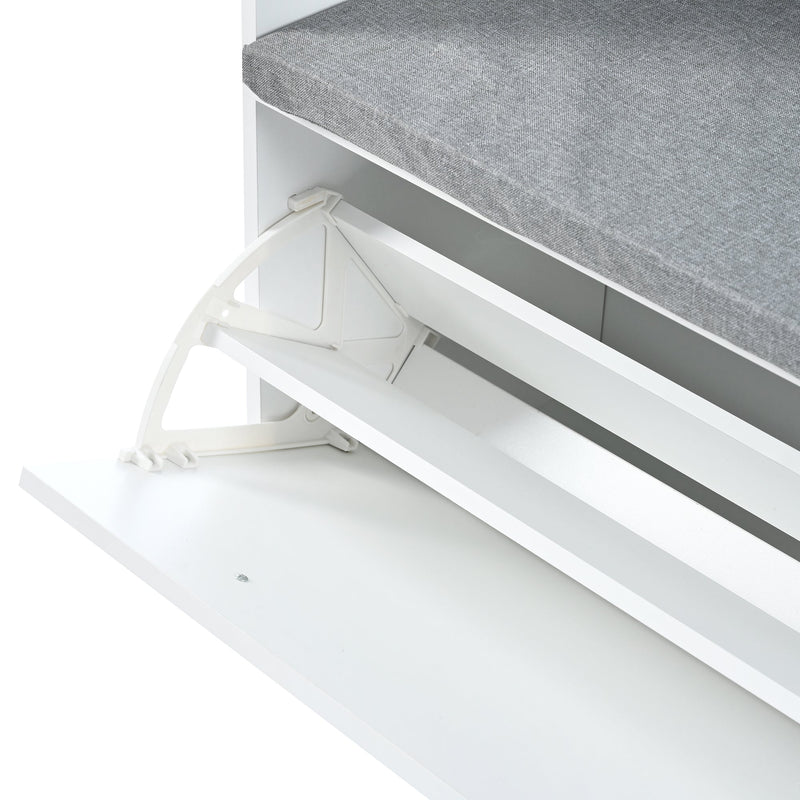 5-in-1 Entryway Bench with Coat Rack, Cushion and 3 Sturdy Hooks, 47.2" Wide Hall Tree with Shoe Storage Bench for Hallway, Entryway, Living Room