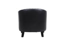 accent Barrel chair living room chair with nailheads and solid wood legs Black pu leather