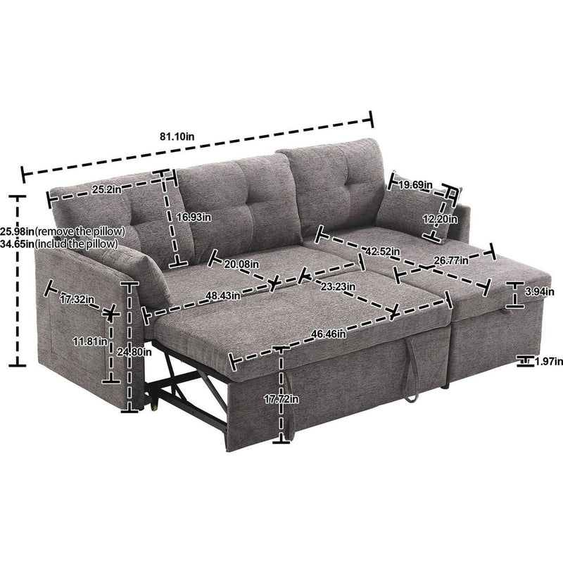 Modular Sectional Sofa L Shaped Modular Couch with Reversible Chaise Modular Sofa Sectional Couch with Storage Seats
