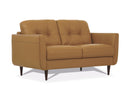 Radwan Camel Leather Loveseat (Assembled)