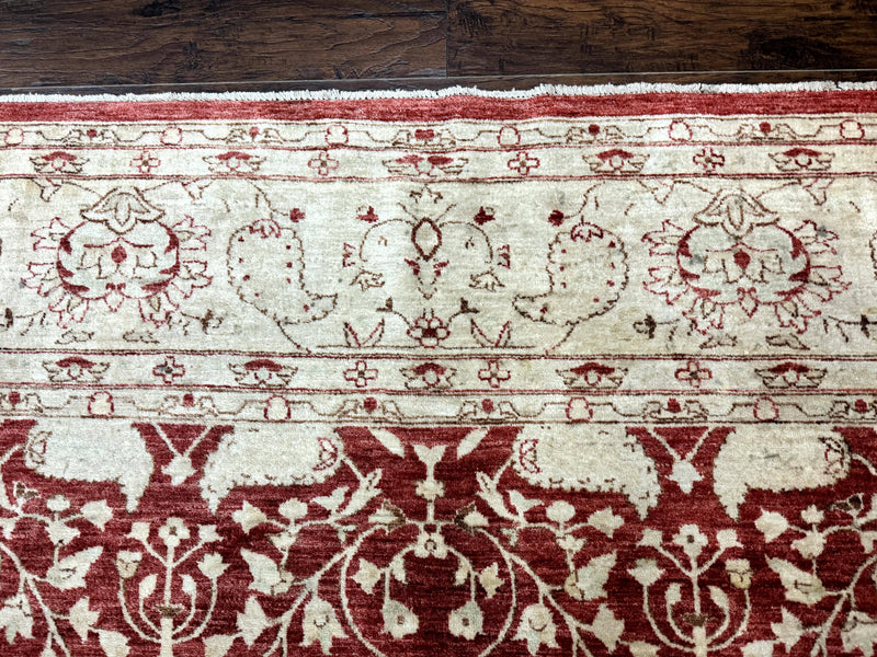 Pakistani Chobi Rug 8x10, Red, Handmade
