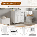 30" White Bathroom Vanity with Ceramic Sink