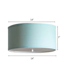 Moderne Flush Mount Conversion Kit 14"w Island Paradise Blue Drum Lampshade by LampsUSA