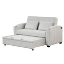 Pull Out Loveseat Sofa With Adjsutable Backrest, 2 Pillows, Cup Holders, USB Ports For Living Room by HouseOfZazla