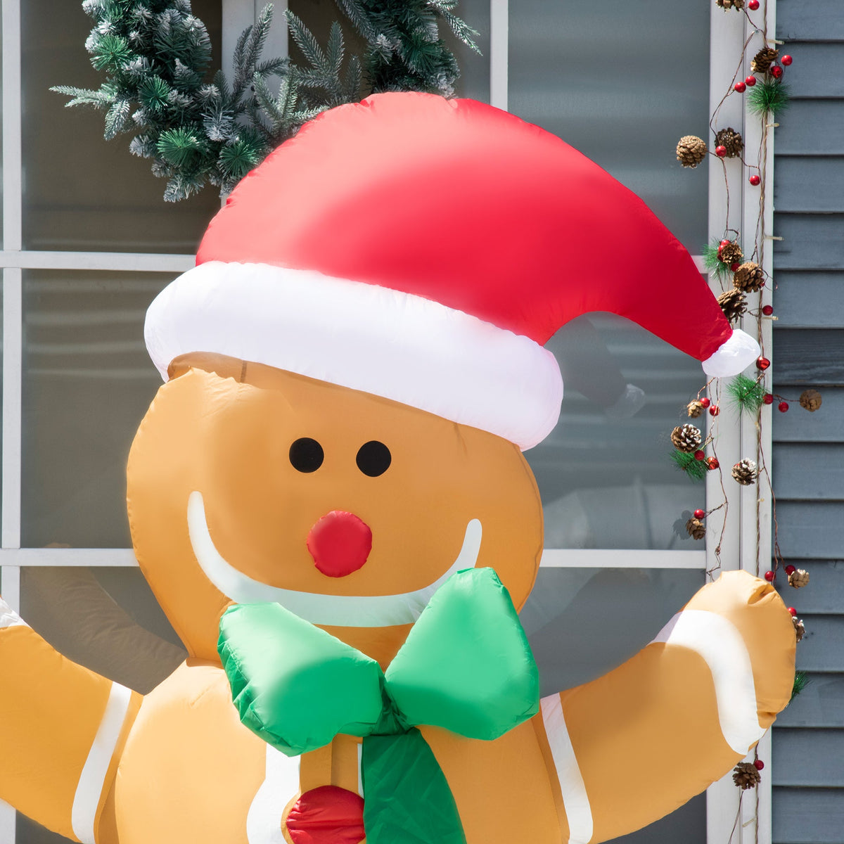 HOMCOM 6ft Christmas Inflatable Gingerbread Man, photo 2 of 9
