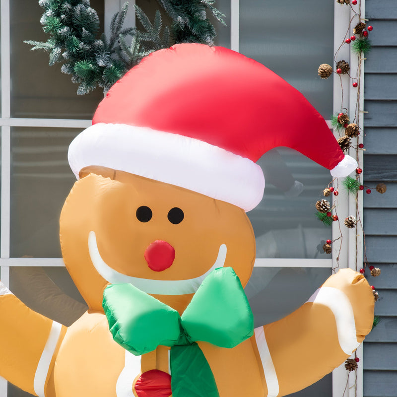 HOMCOM 6ft Christmas Inflatable Gingerbread Man, photo 2 of 9
