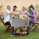 Portable Patio Cooler with Bottom Storage Shelf and Bottle Opener by LJGDeals