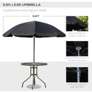 Outsunny - Patio Dining Set With Table Umbrella, Folding Chairs And Dining Table, Outdoor Patio Furniture Set by HouseOfZazla