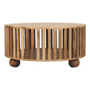Slatted Round Coffee Table - Beige by Unique Piece Furniture