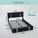 Upholstered Platform Bed Frame With Adjustable LED Headboard, USB C-Charging, Hydraulic Lift by Unique Piece Furniture