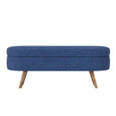 Ottoman Oval Storage Bench with Rubber Wood Legs