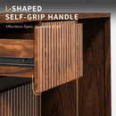 53.2" Fluted Buffet Wine Cabinet with Mini Fridge Nook by HouseOfZazla