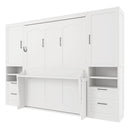 Queen Size Murphy Bed Wall Bed with Closet, Drawers and Shelves, White by HouseOfZazla