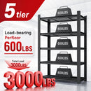 72"H 5-Tier Adjustable Heavy Duty Shelving Rack