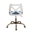 Charlotte - Farmhouse Task Chair - Antique Copper / White / Blue by HouseOfZazla
