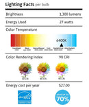 18 Watt Full Spectrum CFL Replacement Bulb (SET OF 6) Standard base by VisionMax by LampsUSA
