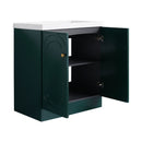Contemporary Freestanding Bathroom Vanity With Resin Sink & Soft-Close Cabinet Doors by HouseOfZazla