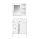 Bathroom Vanity With Medicine Cabinet, Royal Mirror Cabinet, Modern Bathroom Storage Cabinet With 2 Soft Closing Doors And 4 Drawers by Unique Piece Furniture
