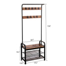 Hall Tree With Shoe Bench For Entryway With 9 Removable Hooks by HouseOfZazla