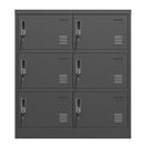 6 Door Employee Storage Locker, Lockers For Office, Gym, School, And Home With Card Slot - Black by HouseOfZazla