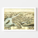 Vintage Map of Birmingham, Connecticut 1876