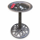 Modern Round Cast Aluminum Metal 28-in Bronze Bird Bath