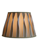 16"W x 11"H Beige/White Pinched Pleat Shantung Lampshade
