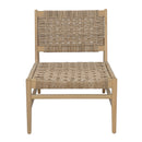 Noreen Club Chair: Acacia Wood and Wicker Woven