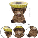 Highland Cow Stool with Sunflower Top