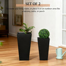 Tall Plant Pot 2-Pack Outdoor Planter Set with Drainage Holes