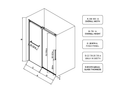 S-RM6076TB 56-60"W x 76"H Sliding Shower Door, 8mm Frameless Glass Shower Door with Matte by HouseOfZazla