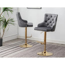 Adjustable Swivel Bar Stool With Nailhead Trim (Set of 2) by HouseOfZazla