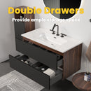 Gloria 36" Wall Mounted Soft Black Bathroom Vanity