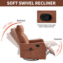 Orange Heat Massage Manual Recliner Chair with Rocker and Swivel