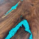 Mesquite Rustic Coffee Table with Turquoise