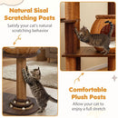 59.5 Inch Cat Tree Multi-Level Cat Tower with PE Rattan Cat Condo and Top Perch by LJGDeals