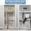 59‚Äù Extra Tall Pet Gate Heavy-Duty Metal Cat Gate with Wide Opening-White by LJGDeals