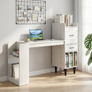 59" L-Shaped Corner Desk with Storage Shelves and Drawer by DirectDeals