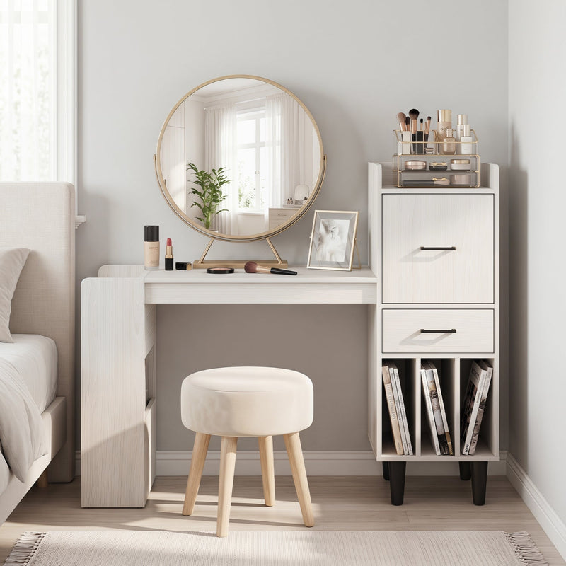 59" L-Shaped Corner Desk with Storage Shelves and Drawer, photo 6 of 8
