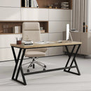 59 Inch Computer Desk with Heavy-duty Metal Frame and Crossbar-Gray by LJGDeals