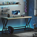 59 Inch Computer Desk with Heavy-duty Metal Frame and Crossbar-Gray by LJGDeals