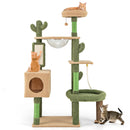 59 Inch Multilevel Cactus Cat Tree with Scratching Posts Cando Toy and Rope-Green by LJGDeals