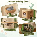 59 Inch Multilevel Cactus Cat Tree with Scratching Posts Cando Toy and Rope-Green by LJGDeals