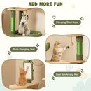 59 Inch Multilevel Cactus Cat Tree with Scratching Posts Cando Toy and Rope-Green by LJGDeals